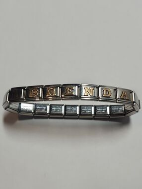 Italian Charm Bracelet With 14K Gold Accent Charms Brenda